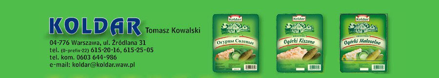 KOLDAR pickled cucumbers sauerkraut cabbage producer Poland